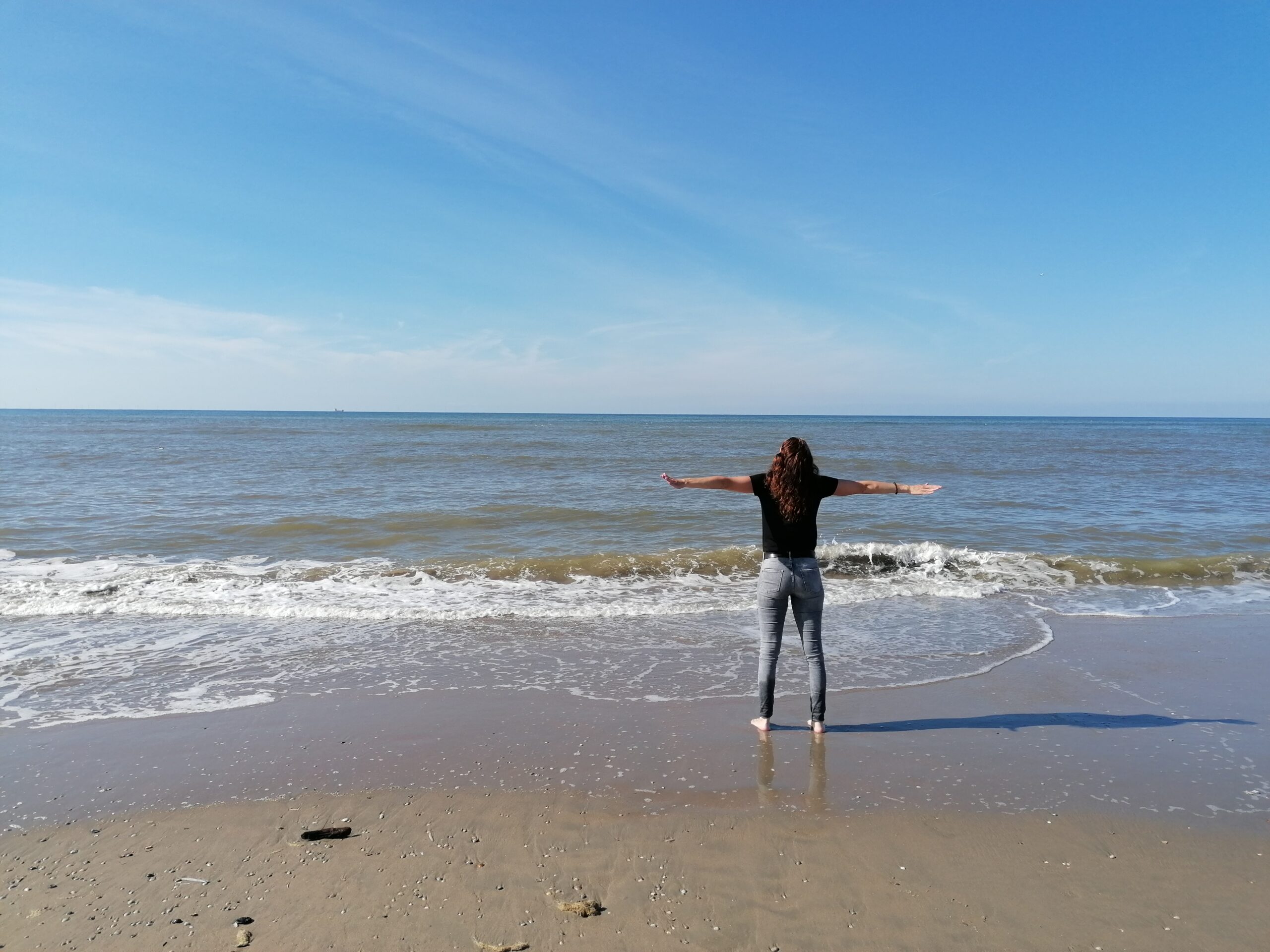 voel je vrij op het strand zeg jij ja tegen jezelf